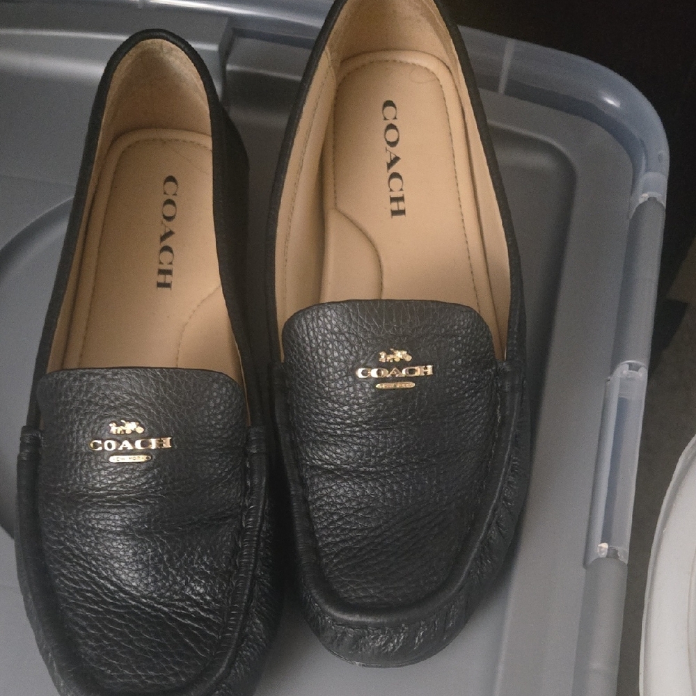 Coach Black Pebbled Leather Women's Loafers